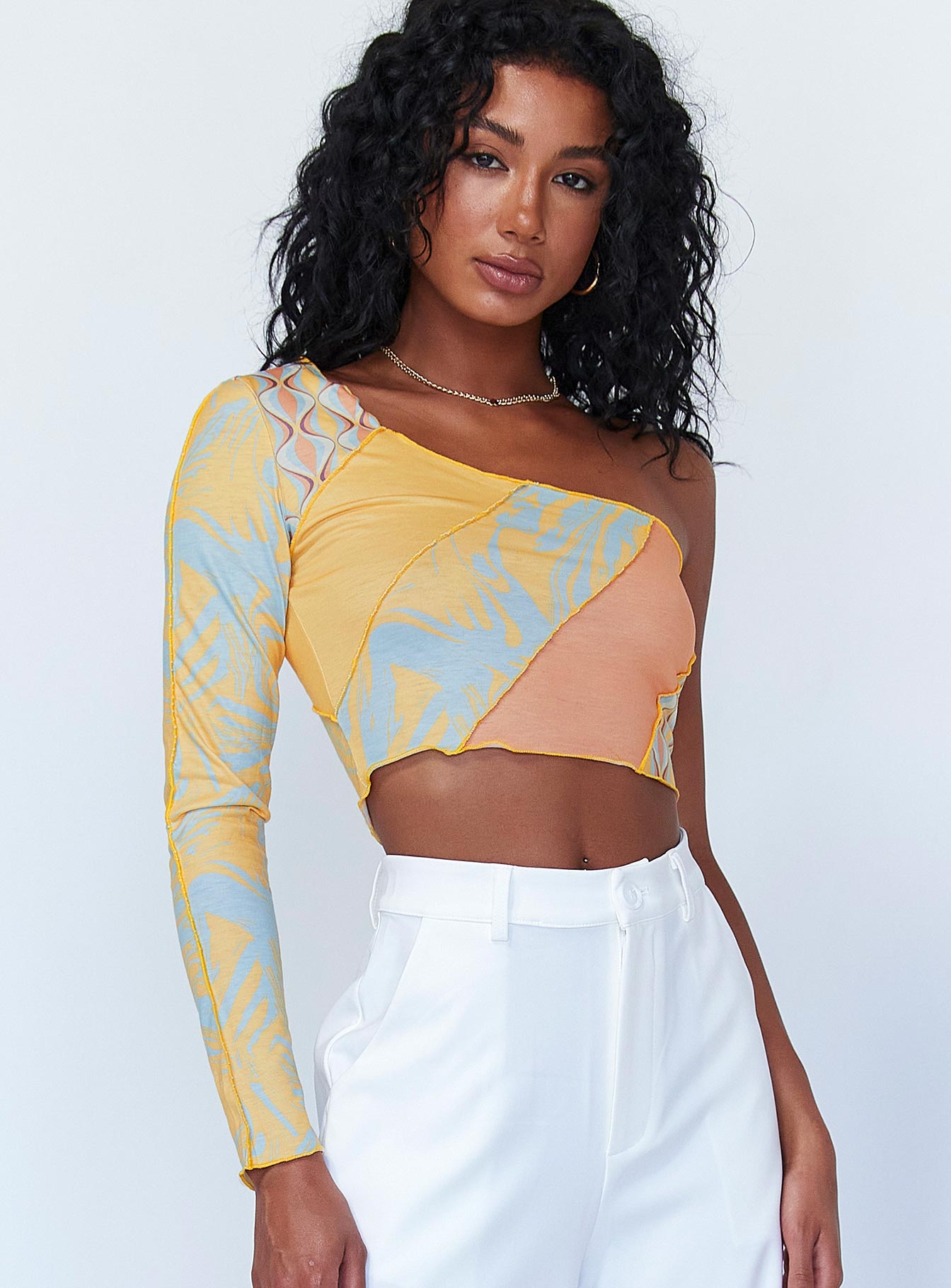 back view of model wearing Princess Polly Otis Top Orange 