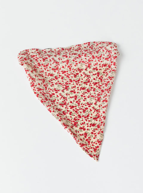 Head scarf Floral print Scarf design Elasticated band at back Good stretch 