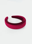 Headband Velour material  Stiff design  Lightweight