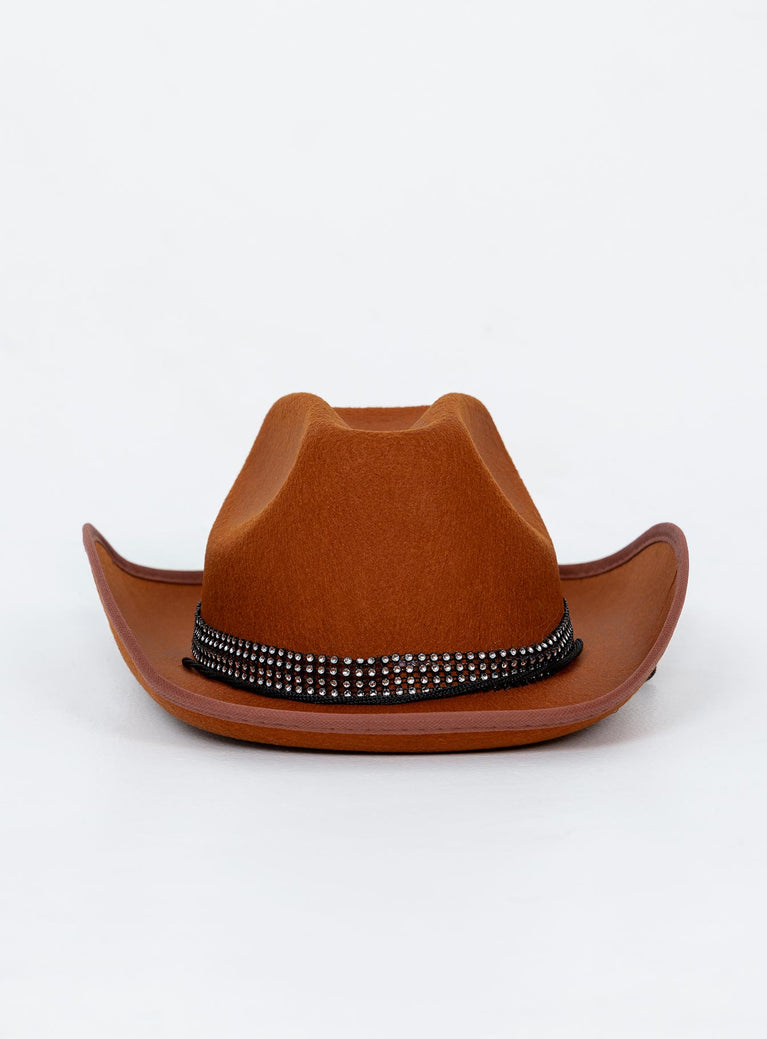 Rissell Rhinestone Cowboy Hat Brown