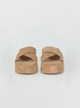 Sandals Corduroy material Cross strap upper Rounded toe Platform base