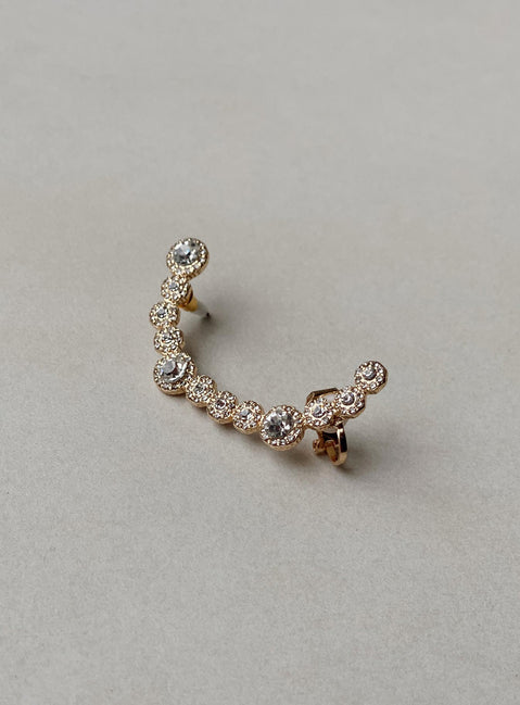 Ear crawler Stud fastening Gold-toned 