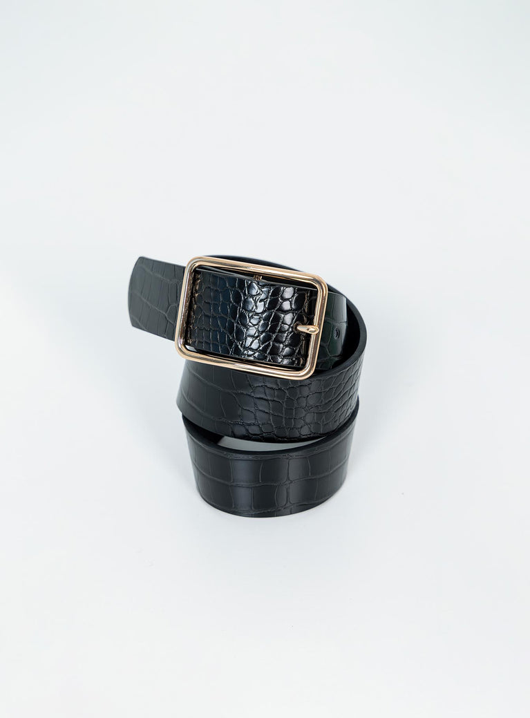 Belt Princess Polly Exclusive  80% Recycled PU 20% Alloy Faux leather material  Croc print  Gold-toned buckle fastening