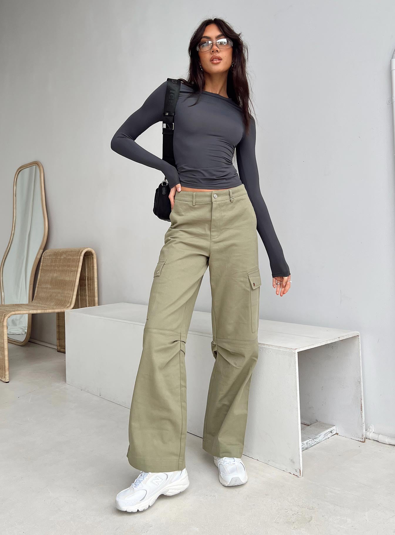 product Princess Polly Full Sleeves High Neck  Arnim Long Sleeve Top Grey