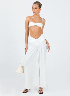 product Princess Polly High Waisted Pants  Mathea Plisse Pants Ivory