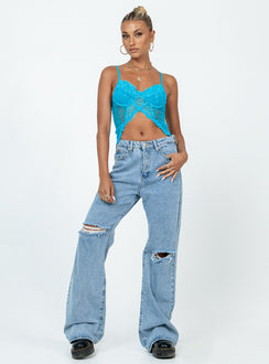 product Princess Polly Sleeveless Sweetheart  Rylie Top Blue