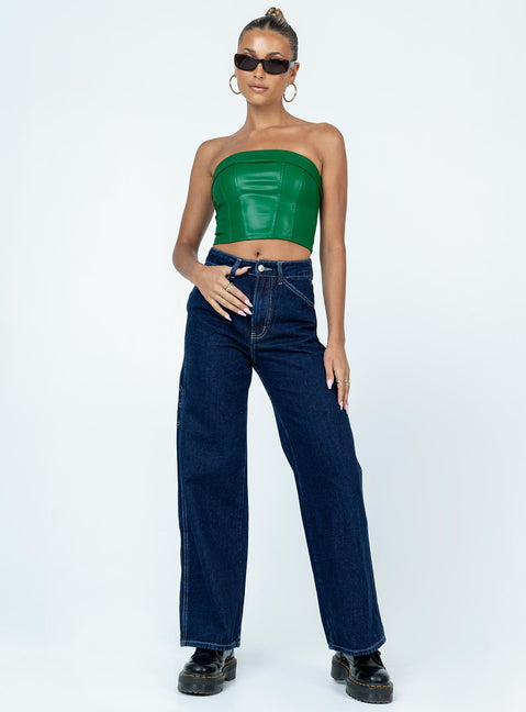 product Princess Polly High Waisted  Ysabel Dark Wash Cargo Jeans Denim