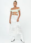 Sun Down Mid Rise Maxi Skirt White Princess Polly  Maxi 