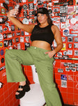 product Princess Polly High Waisted Pants  Snatched Mid Rise Cargo Pants Green Curve