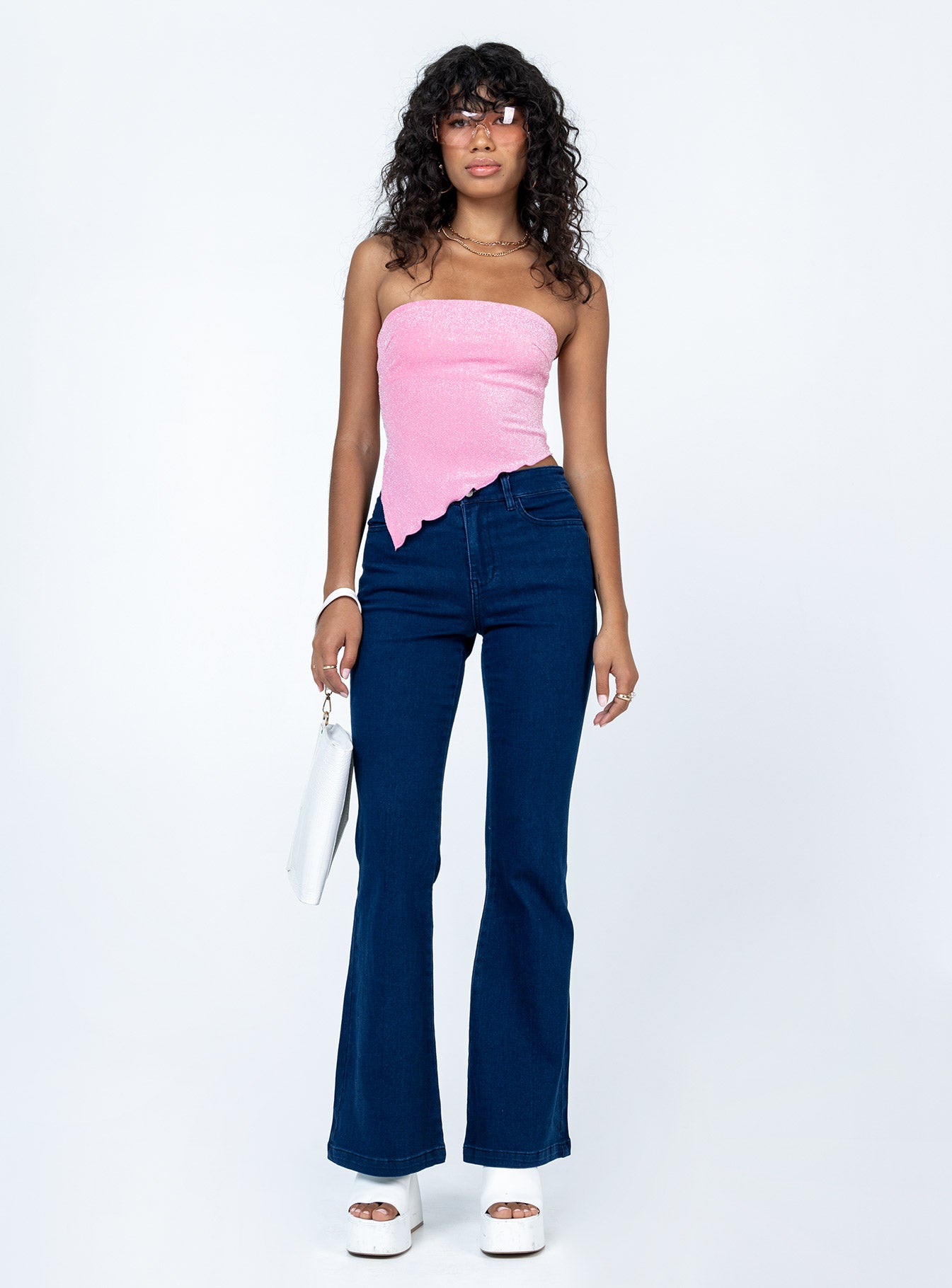 product Princess Polly Sleeveless Square Neck  Carrow Strapless Top Pink