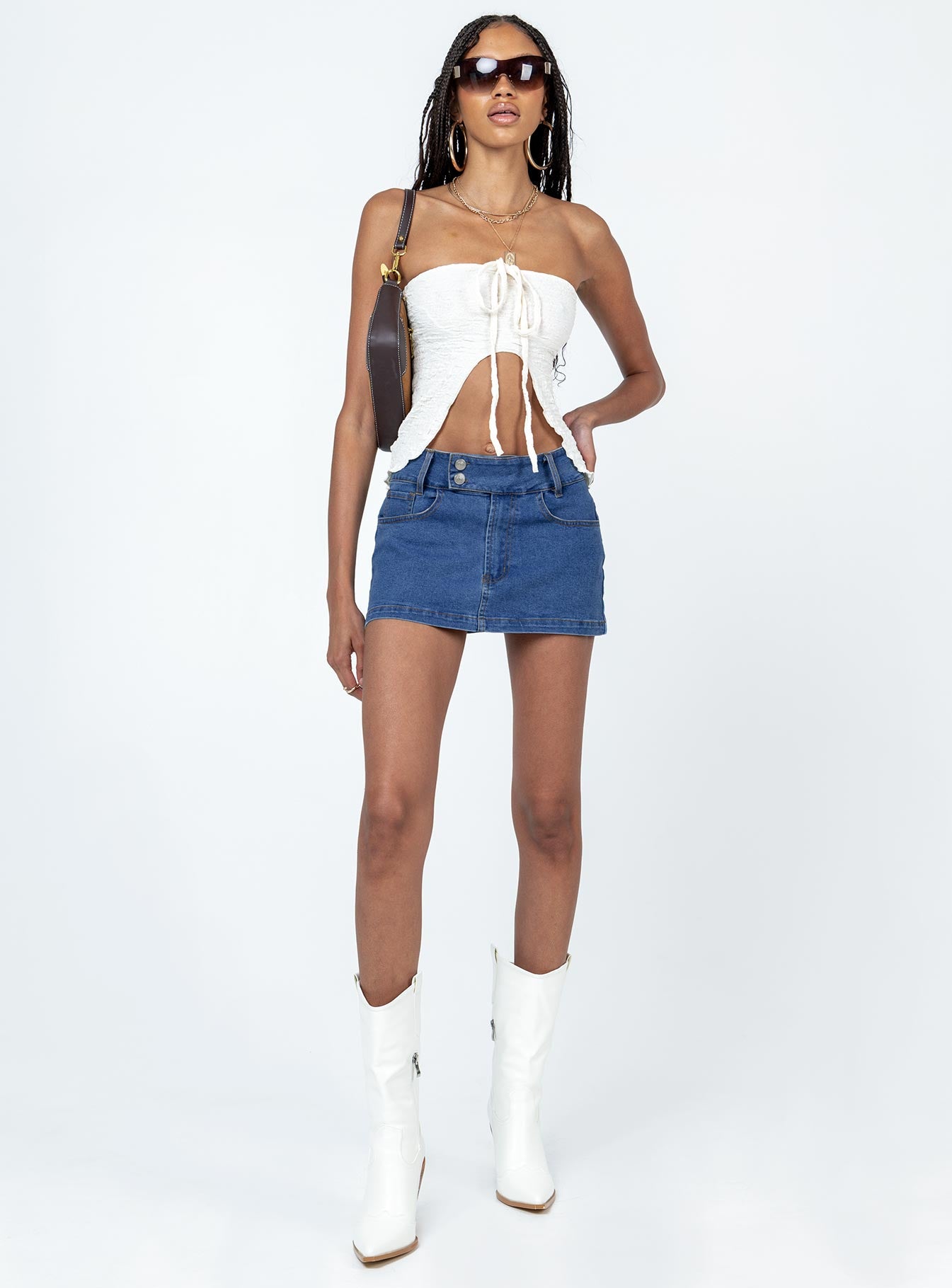 product Princess Polly Sleeveless Asymmetric Neckline  Morton Top White