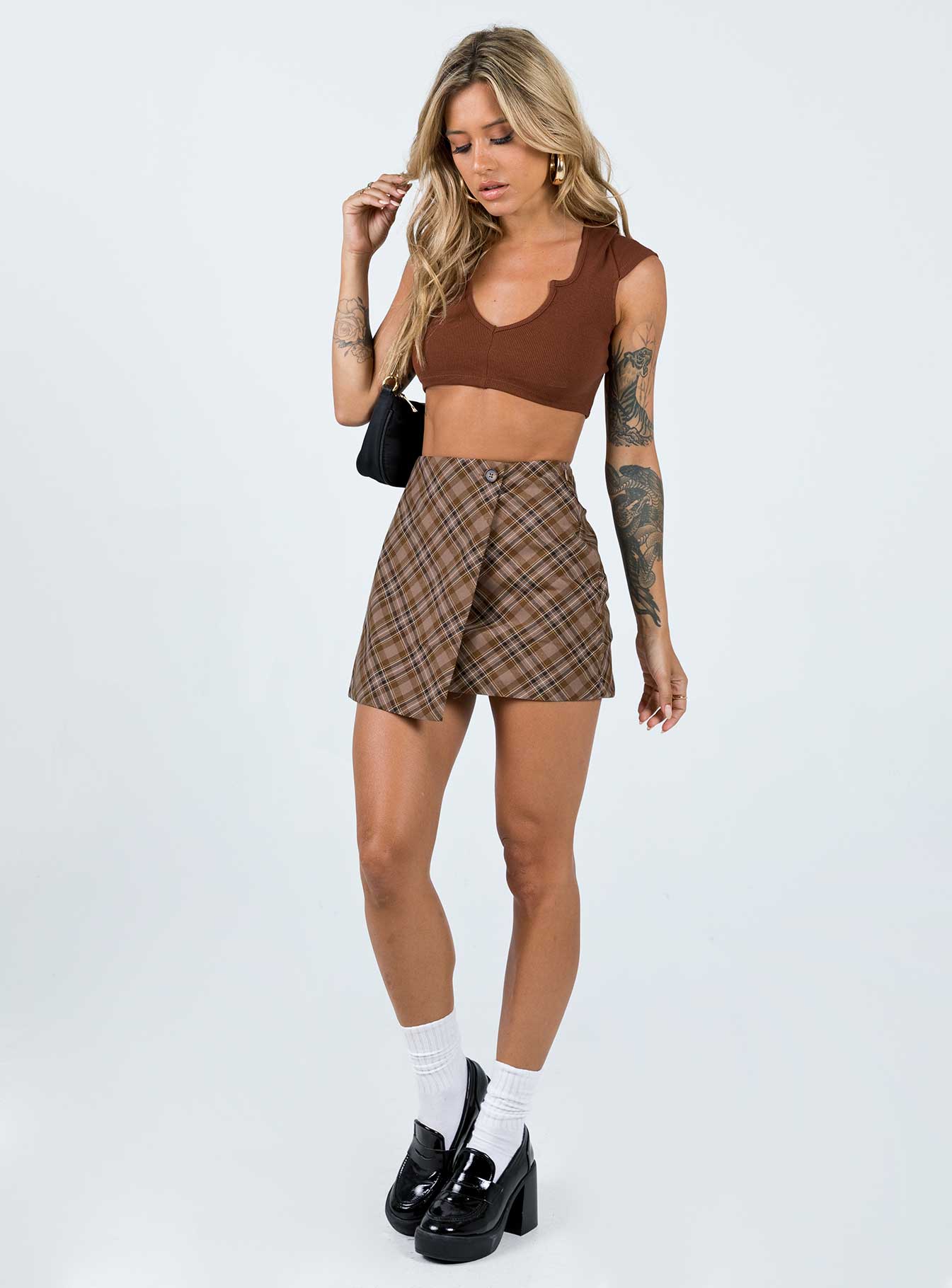 product Davenport Mini Skirt Brown Princess Polly  Mini Skirts 