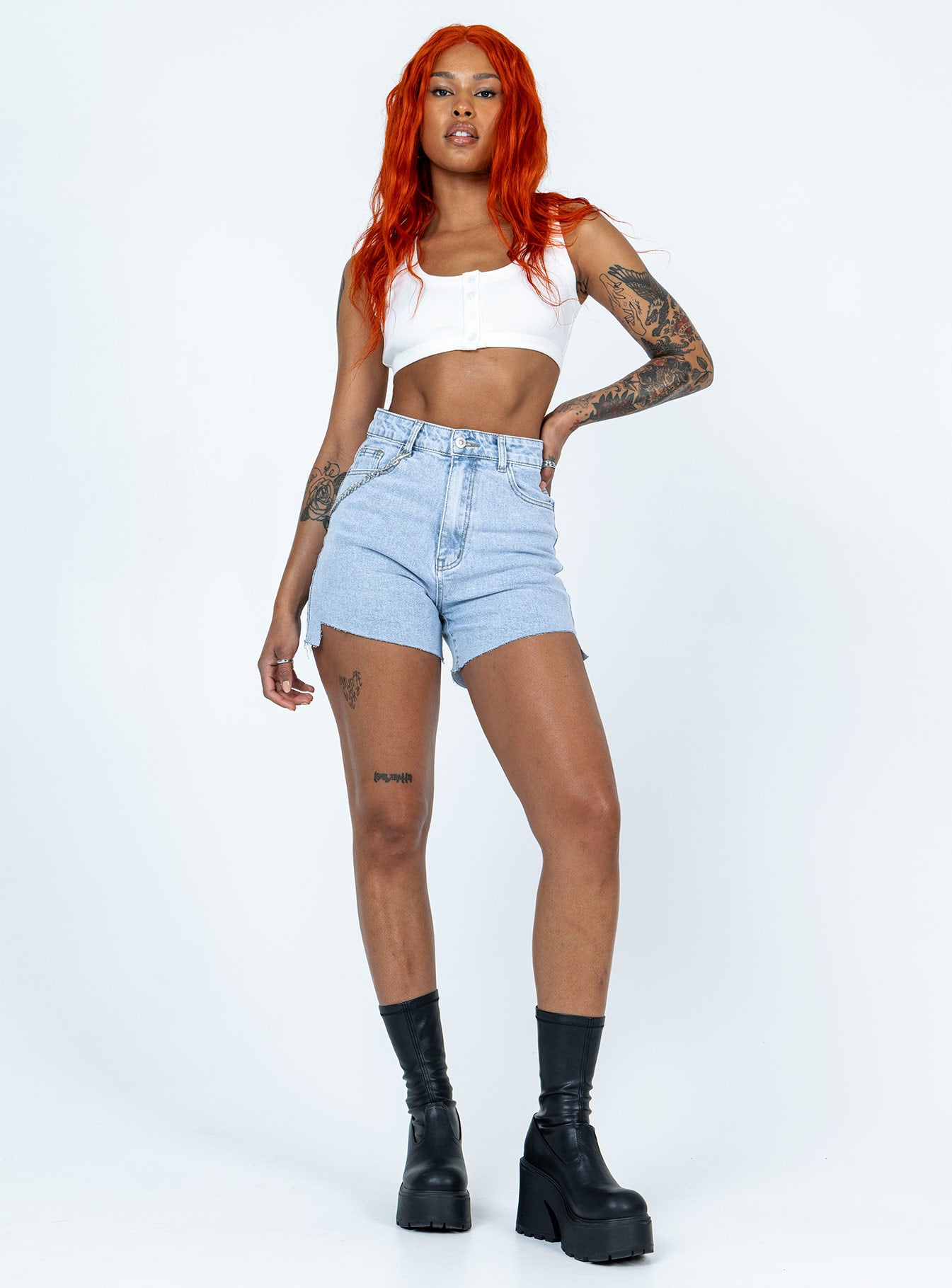 Tiyarna Denim Shorts Princess Polly high-rise 