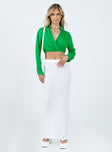 Long sleeve top Classic collar Wrap style V-Neckline Elasticated band at waist Invisible zip fastening at side