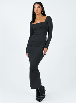 product Princess Polly High Neck  Burlington Long Sleeve Maxi Dress Black