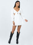 product Princess Polly High Neck High Neck  Elizer Long Sleeve Mini Dress White