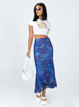   front view of model wearing Princess Polly Starry Midi Skirt Blue 