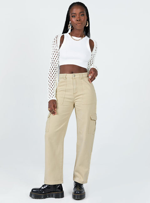 product Princess Polly  Adelaide Cargo Jeans Stone