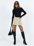 Black long sleeve top Ribbed material Mock neck Good stretch