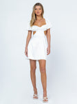 front view of model wearing Princess Polly Cindi Mini Dress White 