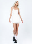 Princess Polly Sweetheart Neckline  Jaye Mini Dress White/Pink