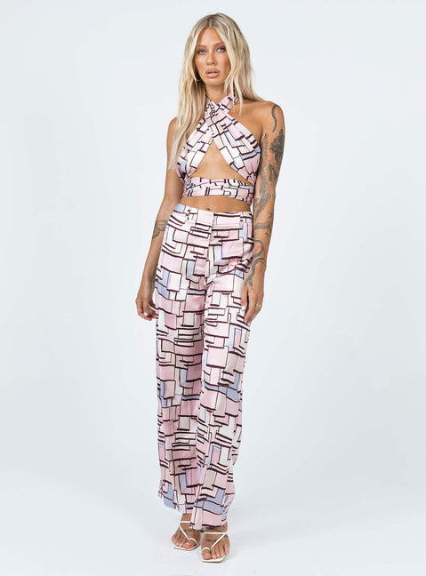 Front view of model wearing  front Princess Polly Sleeveless High Neck  Celia Top Multi