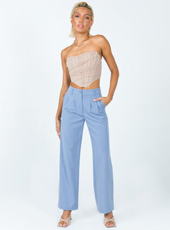 front view of model wearing Princess Polly Archer Pants Blue 