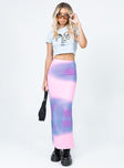   front view of model wearing Princess Polly Ryleee Low Rise Blurred Maxi Skirt Pink 