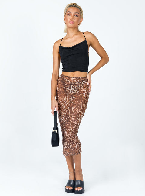 front view of model wearing Princess Polly Kassidy Top Black 