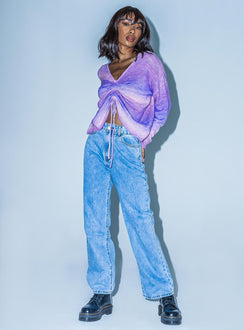 Gwenith Ruched Sweater Purple