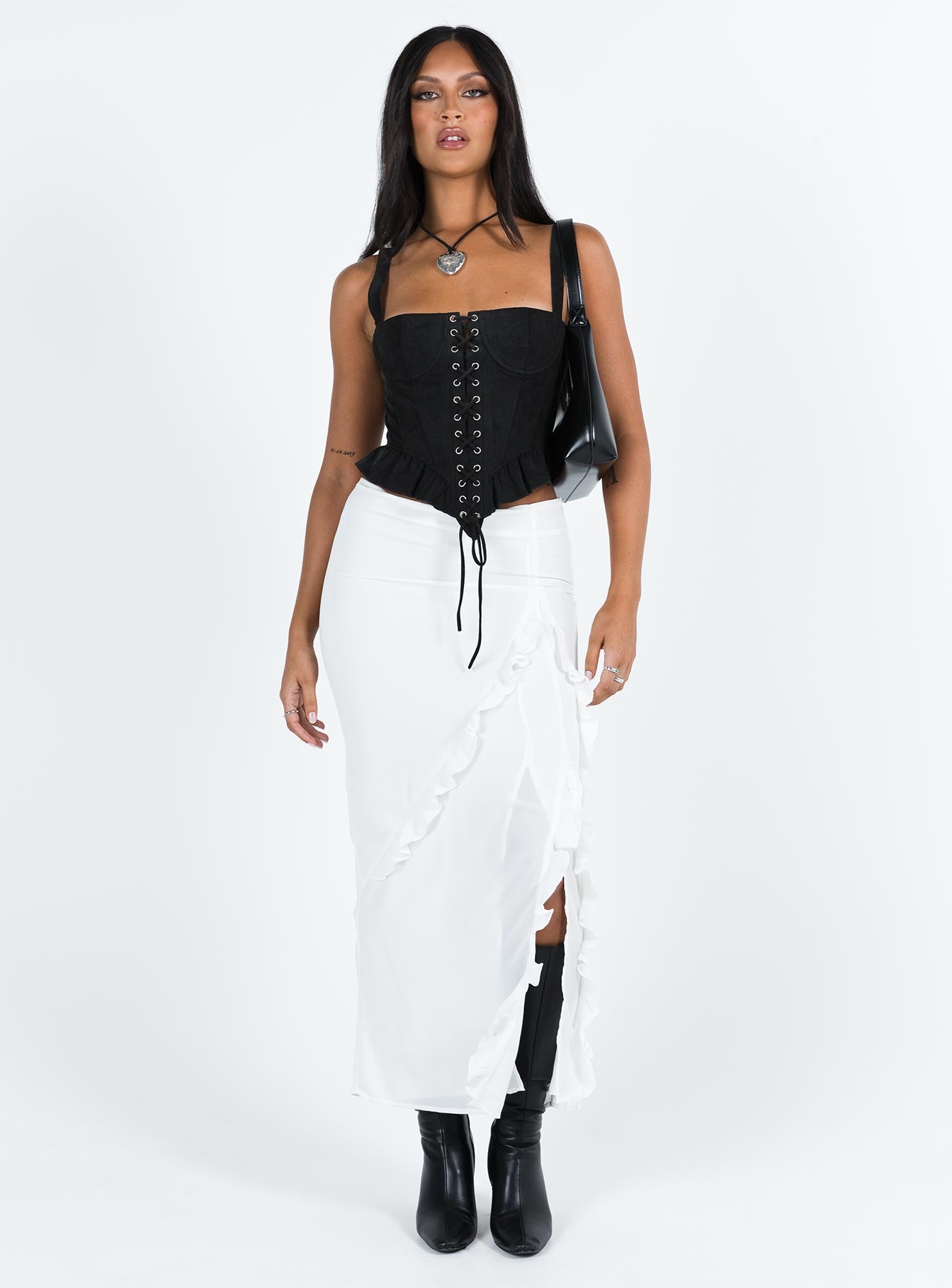 product Princess Polly Sleeveless Square Neck  Cuatro Corset Top Black