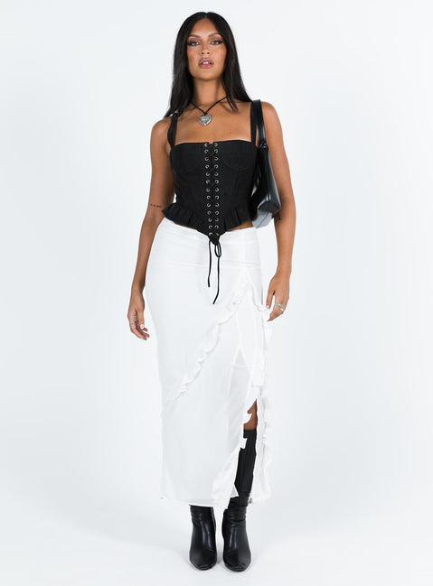 product Princess Polly Sleeveless Square Neck  Cuatro Corset Top Black