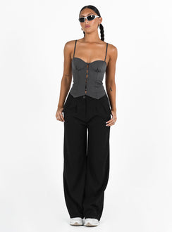 product Princess Polly Sleeveless Sweetheart  Archette Corset Vest Grey