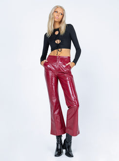 front view of model wearing Princess Polly Reggie Long Sleeve Top Black 