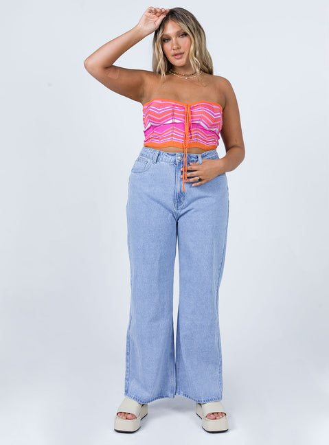 front view of model wearing Princess Polly Rosalia Top Pink 