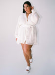Princess Polly V-Neck  Tune In Shirt Dress White Curve