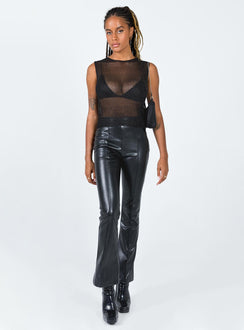 front view of model wearing Princess Polly Almost Famous Top Black 