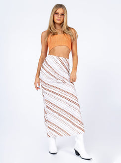 front view of model wearing Princess Polly Elowen Top Orange 