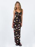 Princess Polly Scoop Neck  Brailey Maxi Dress Black Multi