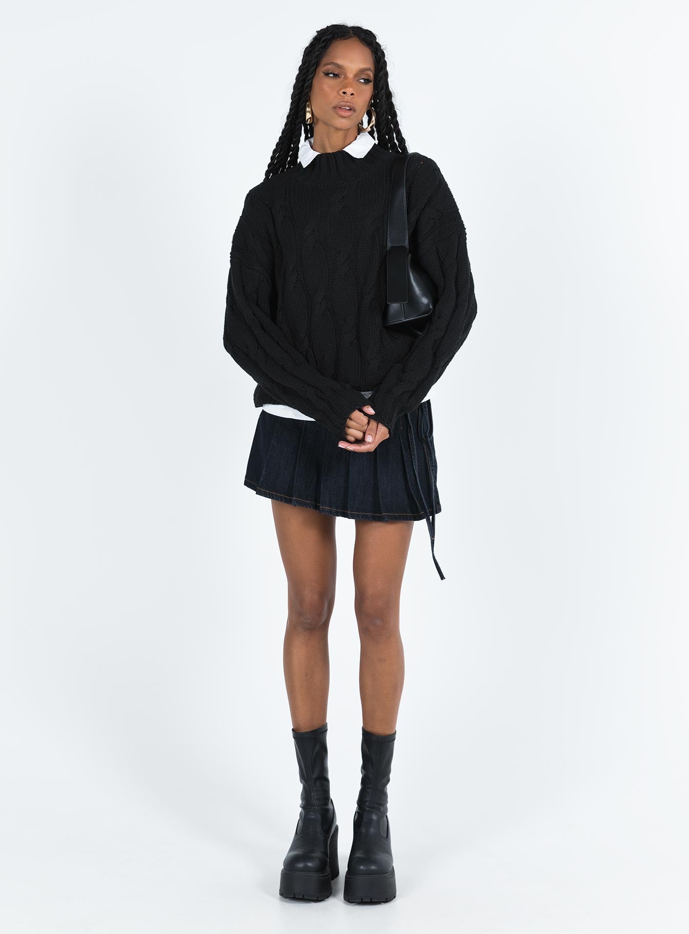 Jendi Sweater Black Princess Polly  long 