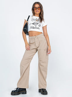 product Princess Polly Short Sleeves Square Neck  Cosmic Vibrations Cropped Tee White