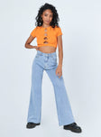 front view of model wearing Princess Polly Giana Top Orange 