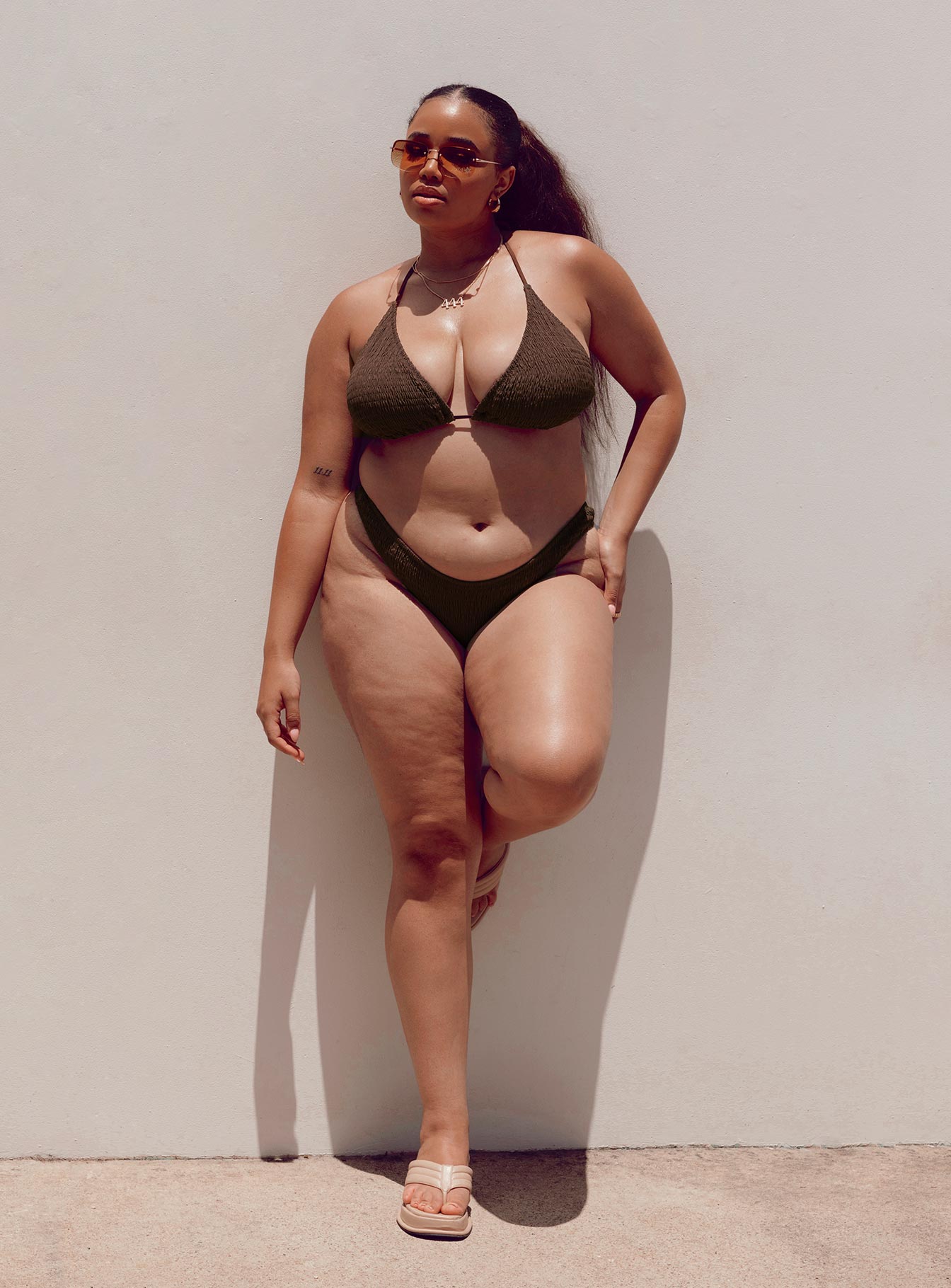 Blanca Eco Nylon Bikini Top Brown Curve