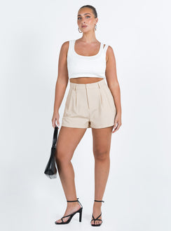 Seize The Day Shorts Beige Princess Polly high-rise 
