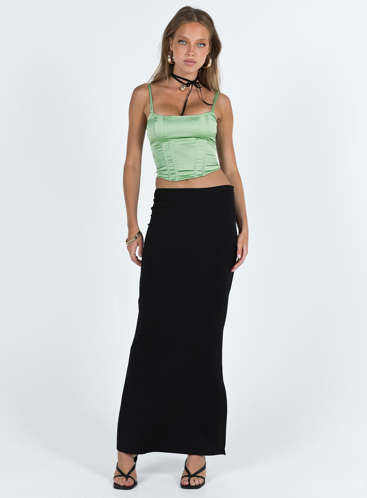 Zora Satin Top Green