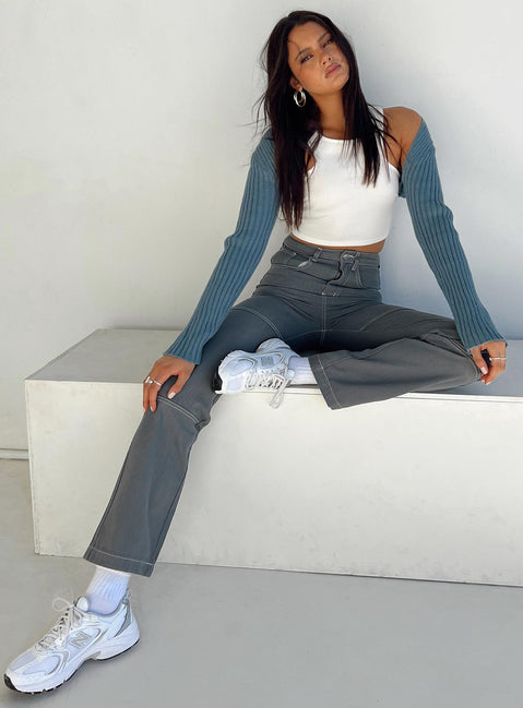 Aytan Bolero Sweater Slate Princess Polly  Cropped 