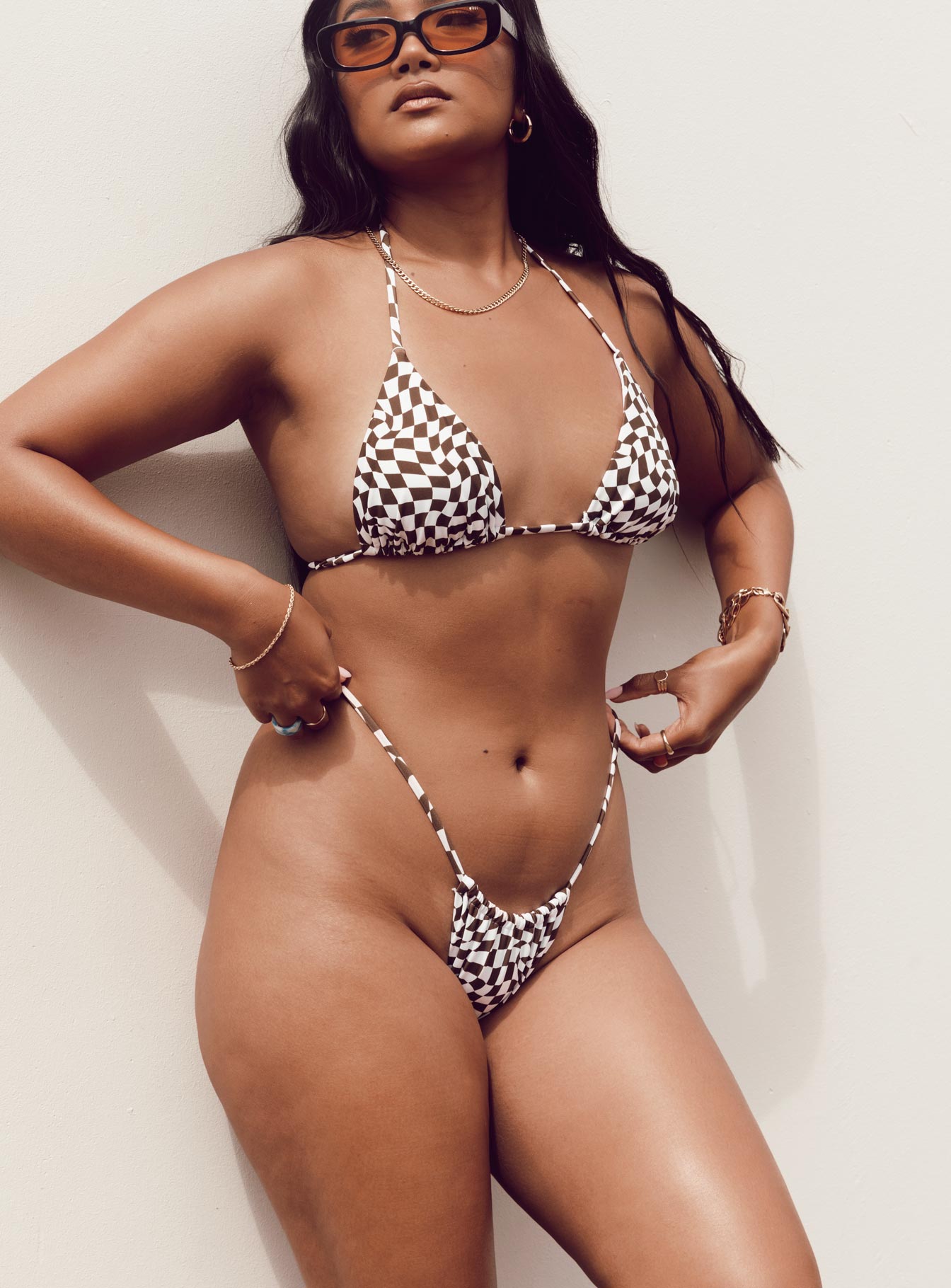 Cali Bikini Bottoms Brown / White