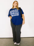 Be Kind Charity Oversized Tee Blue Curve