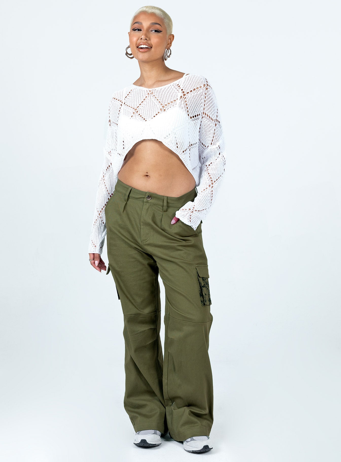 product Princess Polly  Paisley Tattoo Cargo Pants Khaki