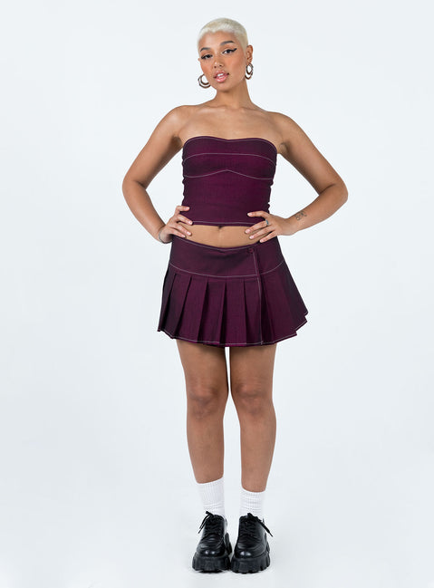 product Motel Zabini Skirt Burgundy Princess Polly  Mini Skirts 